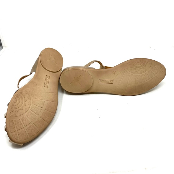 PIKOLINOS Talavera Champagne Sandals 42 | Semi-Closed Braided Leather - Picture 6 of 7